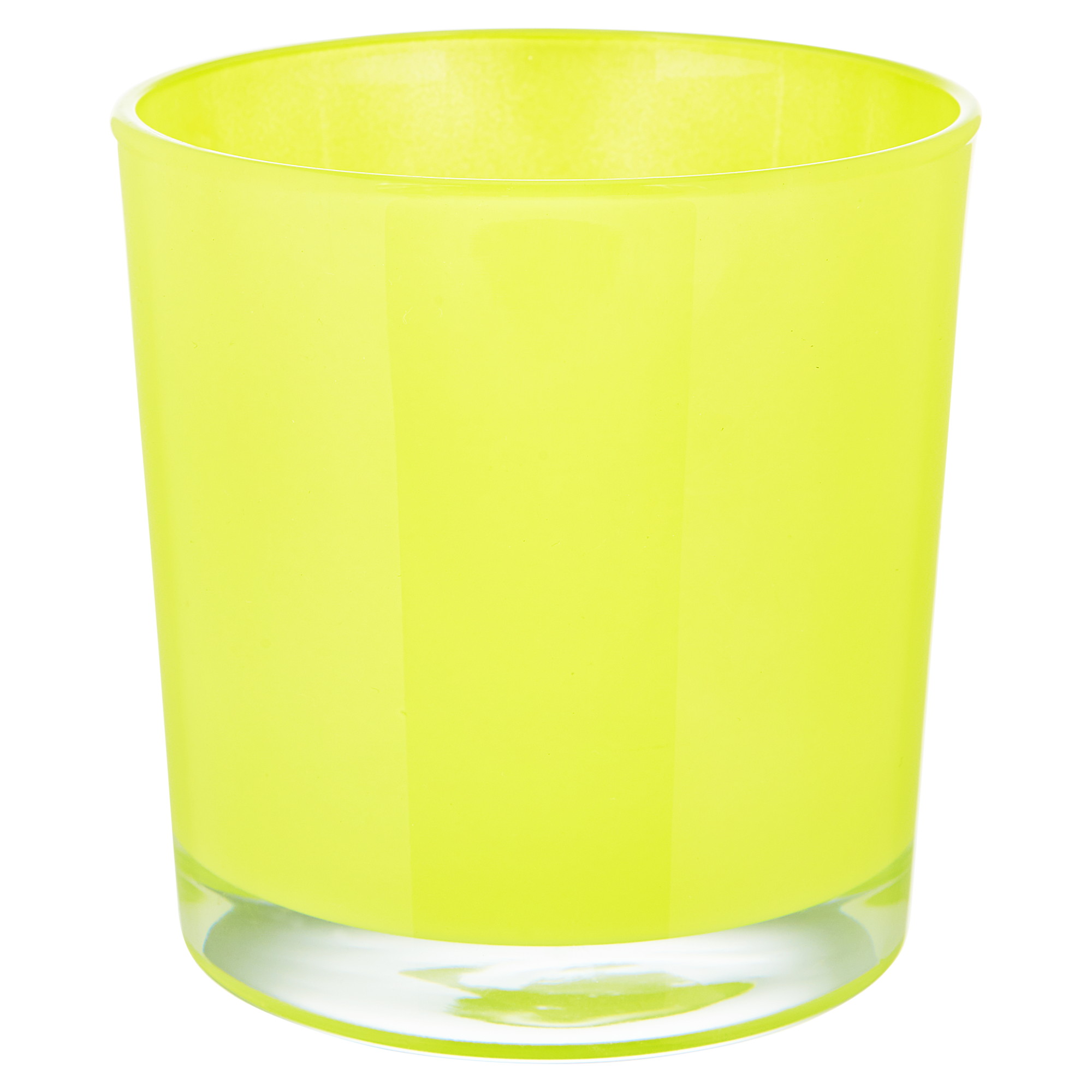 Leuchtend grüner Glasübertopf