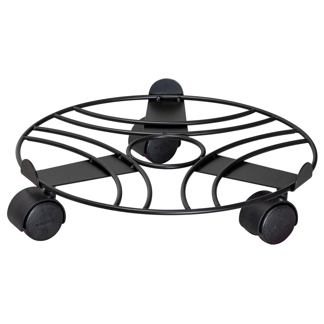 Pflanzenroller 'Black Edition GH 0935' Stahl schwaarz Ø 30 x 6,4 cm