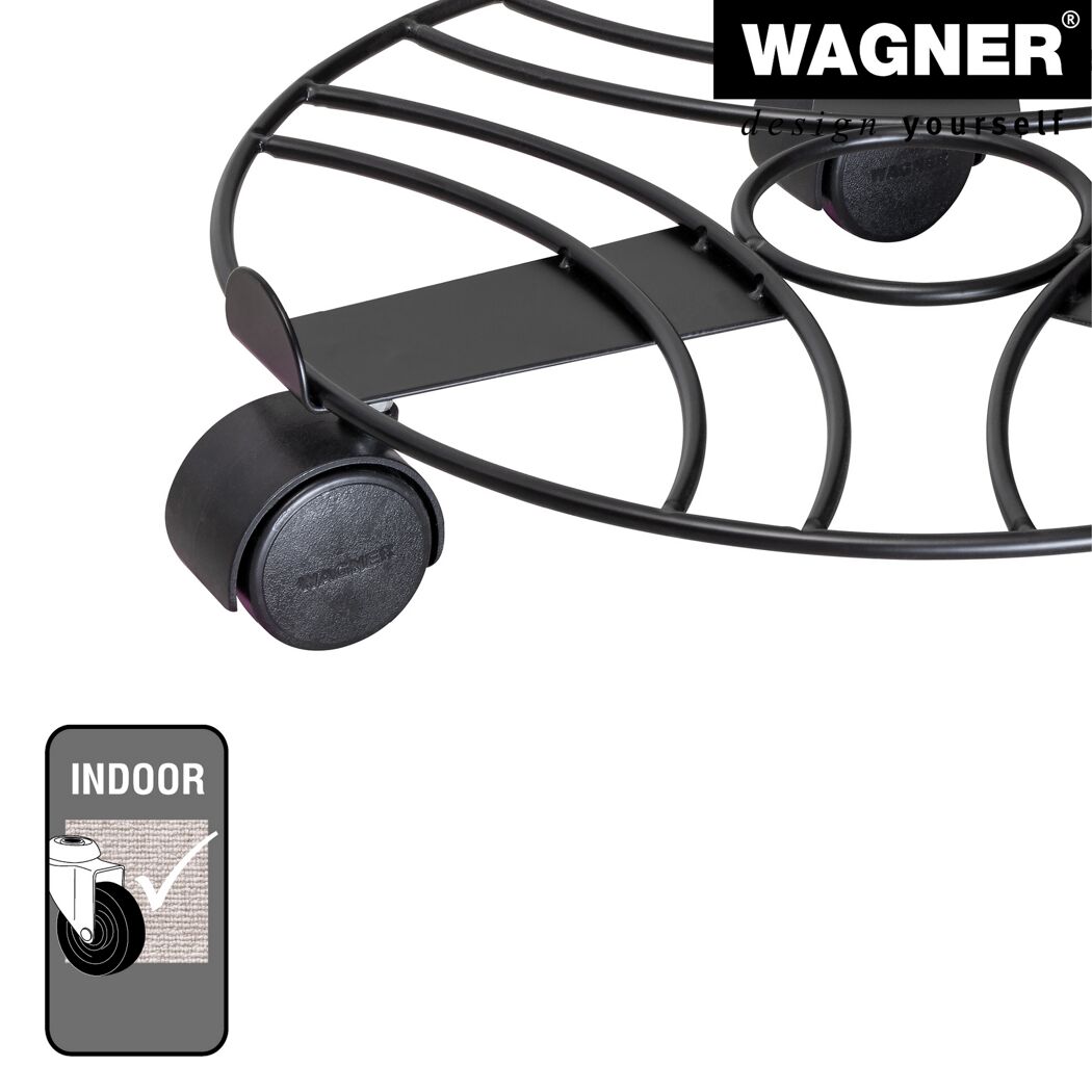 Pflanzenroller 'Black Edition GH 0935' Stahl schwaarz Ø 30 x 6,4 cm
