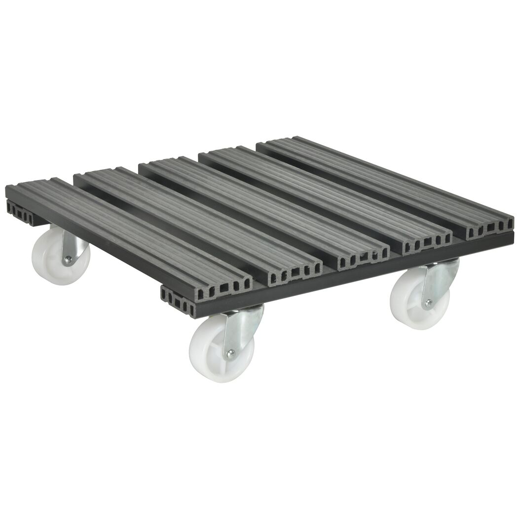 Pflanzenroller WPC anthrazit 38,5 x 38,5 cm