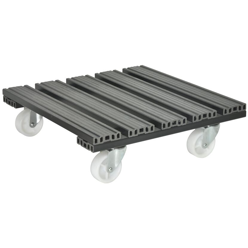 Pflanzenroller WPC anthrazit 38,5 x 38,5 cm