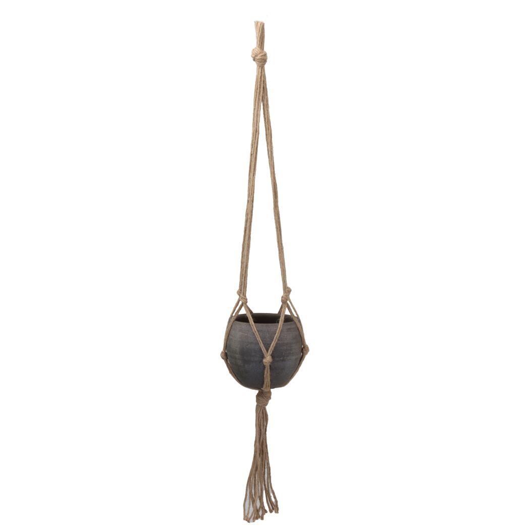 Hängender Blumentopf aus Jute