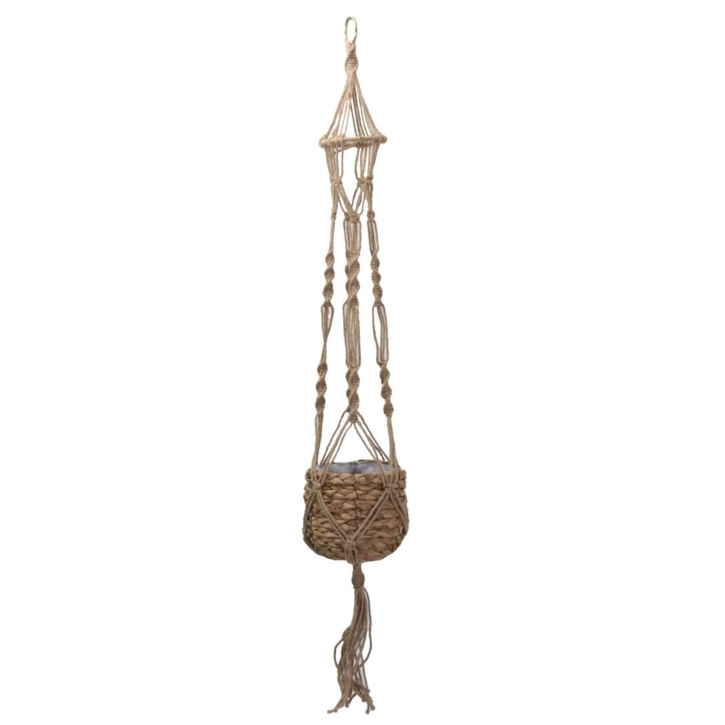 Makramee-Hängeampel Jute für Töpfe von Ø 15 - 17 x 15 cm