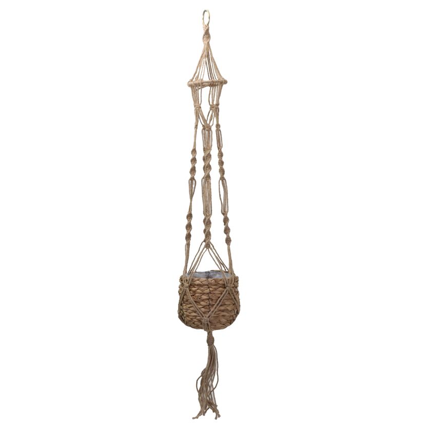 Makramee-Hängeampel Jute für Töpfe von Ø 15 - 17 x 15 cm