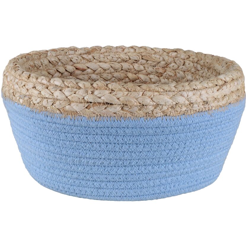 Blauer Korb aus Seegras
