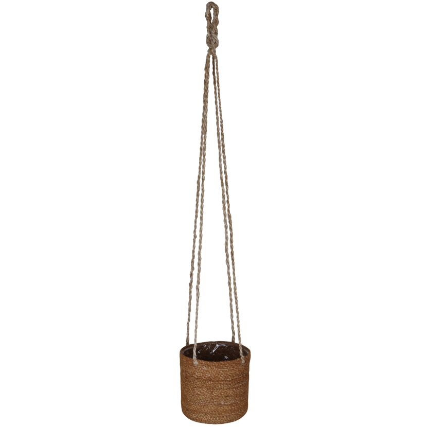 Hängender Blumentopf aus Jute