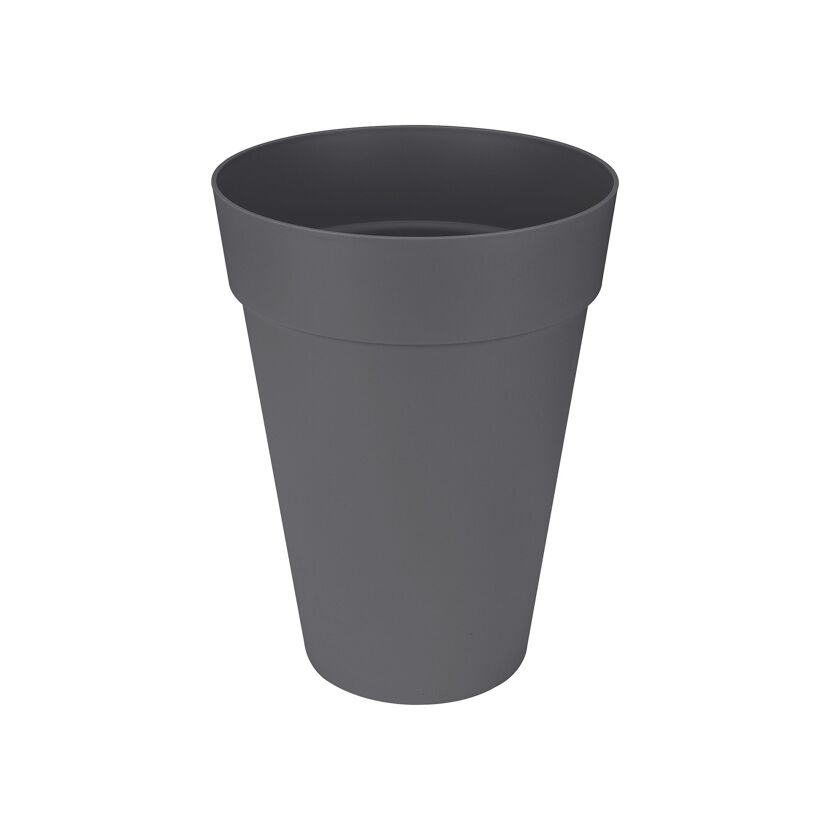 Anthrazitfarbener Blumentopf Loft rund hoch