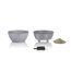 Lechuza Pflanzschale Cubeto Stone 40 cm, steingrau mit Zubehör