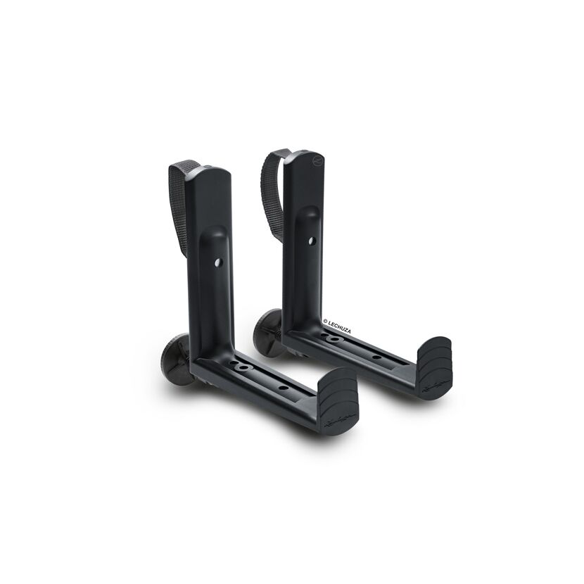 Zwei schwarze Blumenkastenhalter Balconera von Lechuza