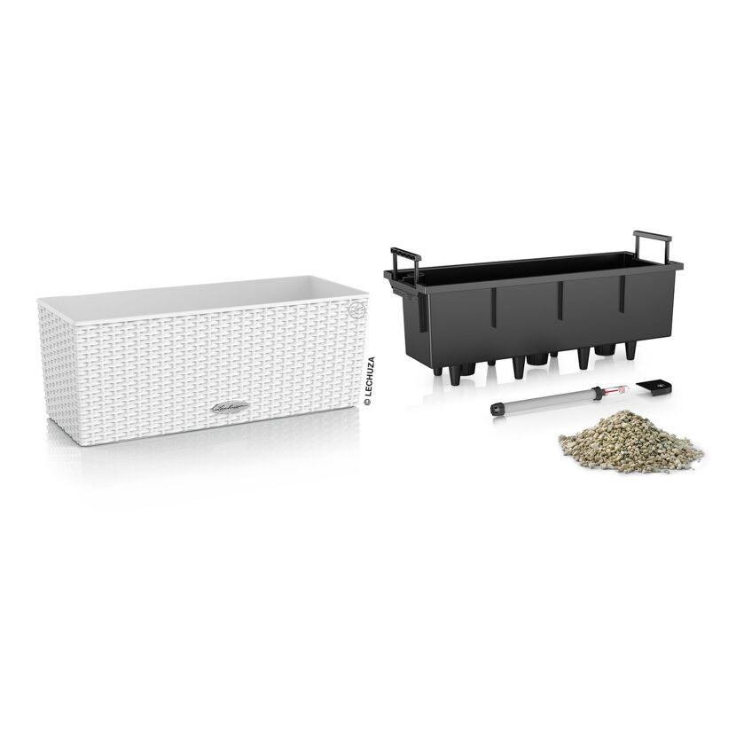 Lechuza Balkonkasten Cottage 50 cm weiß, Einzelteile