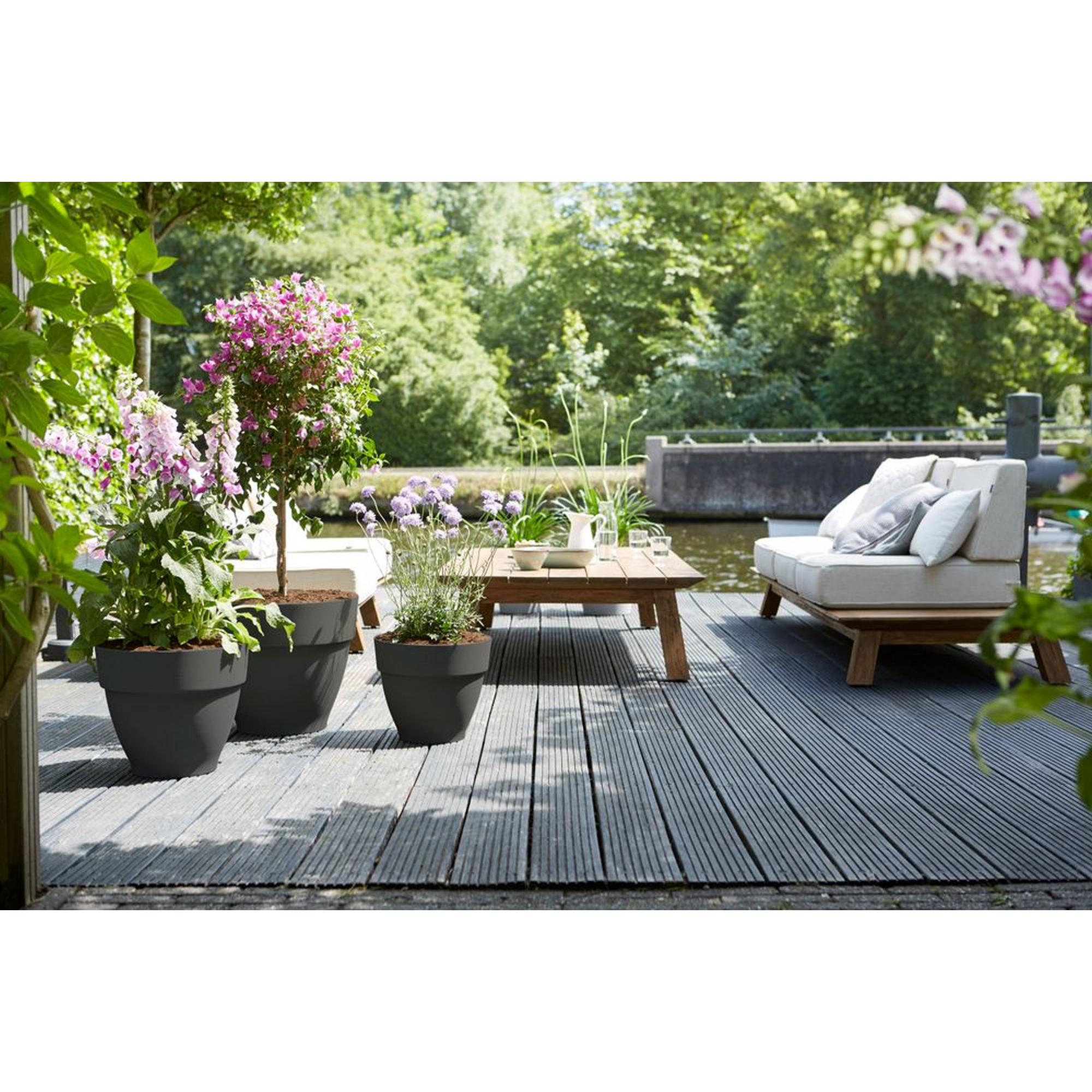 Pflanztopf 'Vibia Campana' rund Ø 35 29,7 cm schwarz