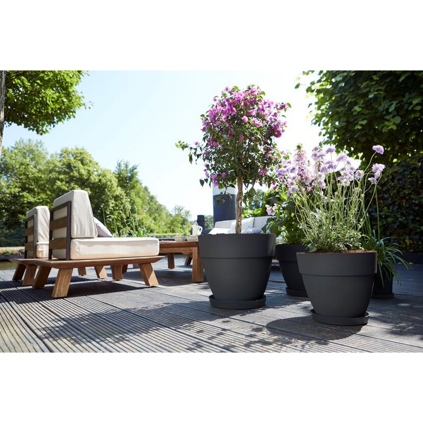 Pflanztopf 'Vibia Campana' rund Ø 39 x 33,4 cm schwarz