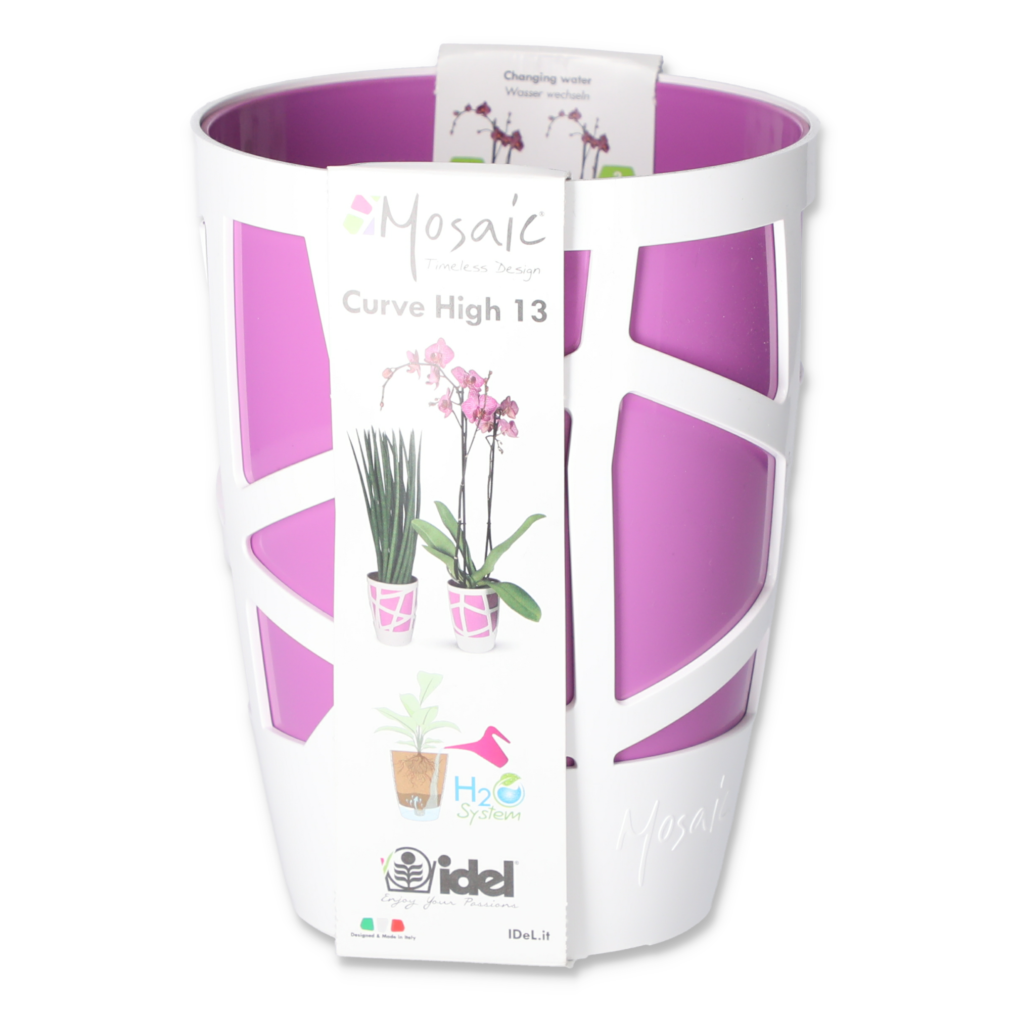 Orchideen-Übertopf 'Mosaik' pink Ø 13 cm + product picture