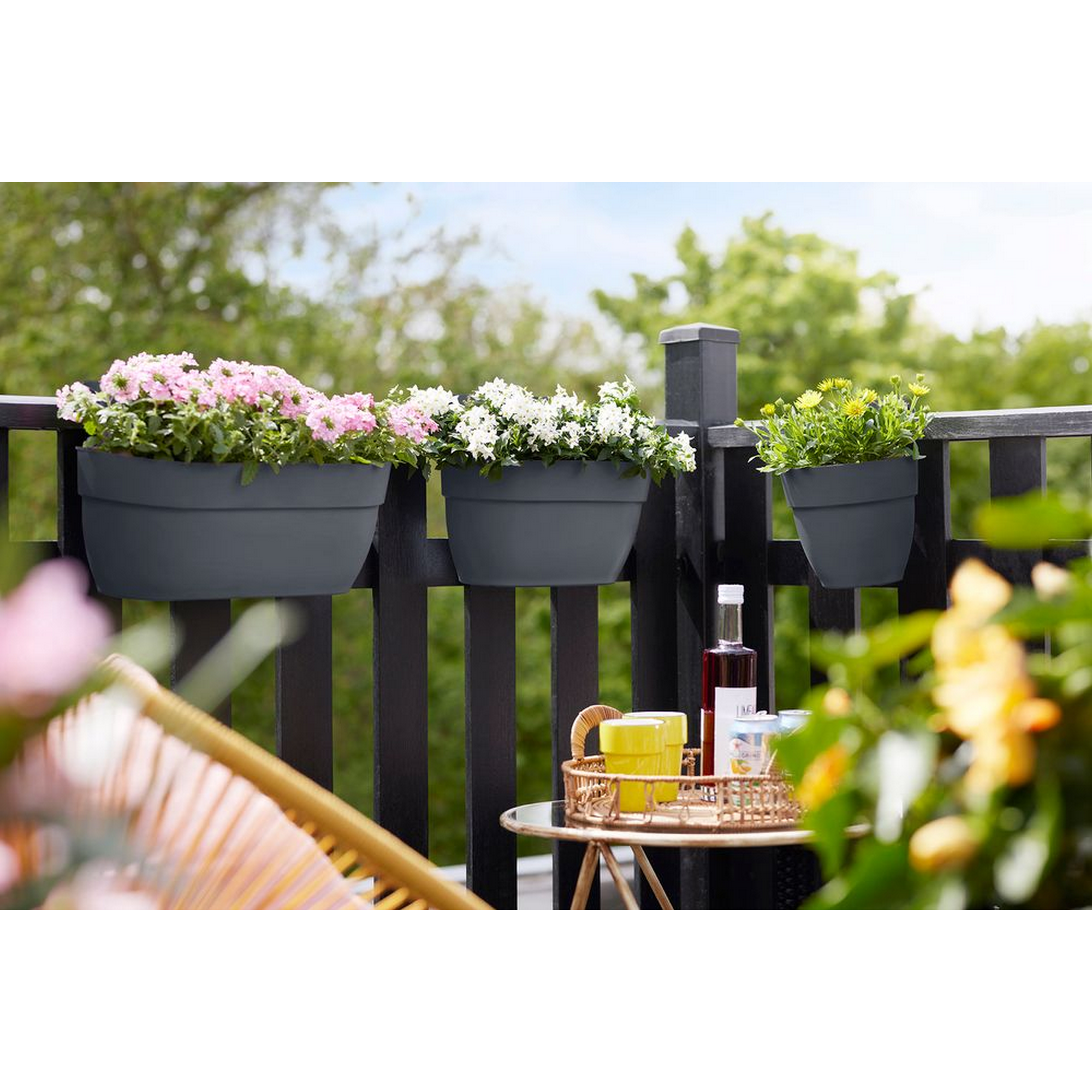 Balkonkasten 'Vibia Campana Easy Hanger S' 21 x 24 x 26,5 cm schwarz