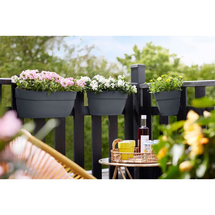 Balkonkasten 'Vibia Campana Easy Hanger M' 36 x 24 x 26,5 cm schwarz