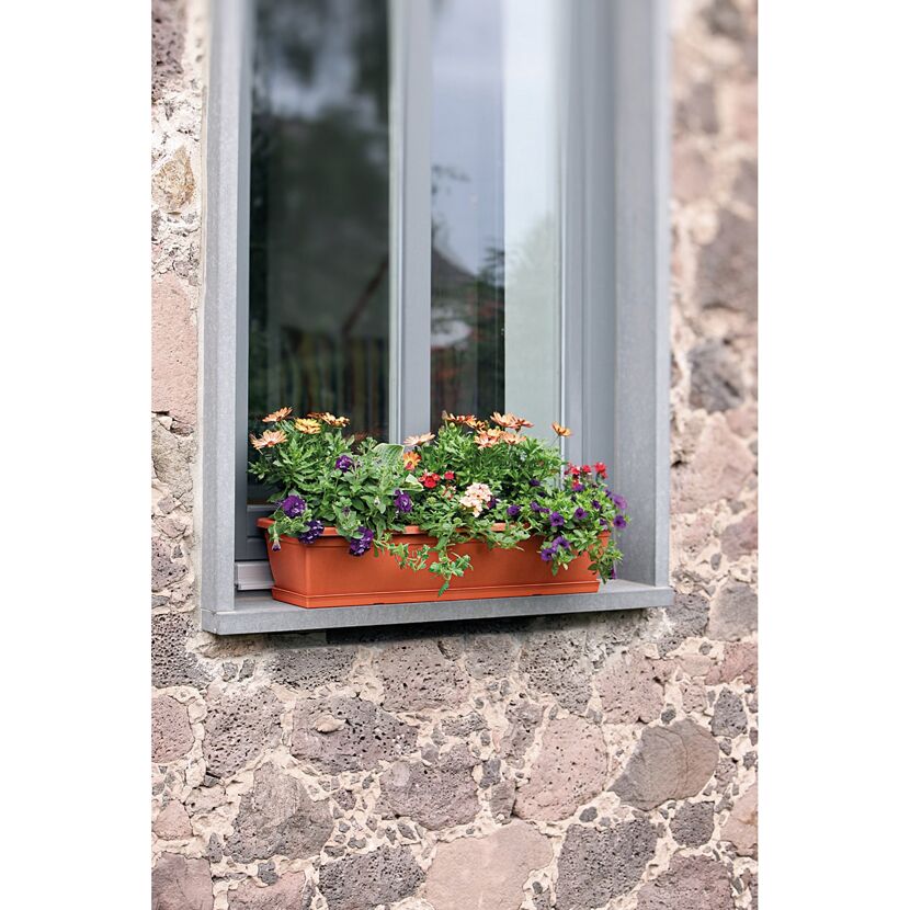 Bewässerungsblumenkasten 'Aqua Toscana' terracotta 60 cm