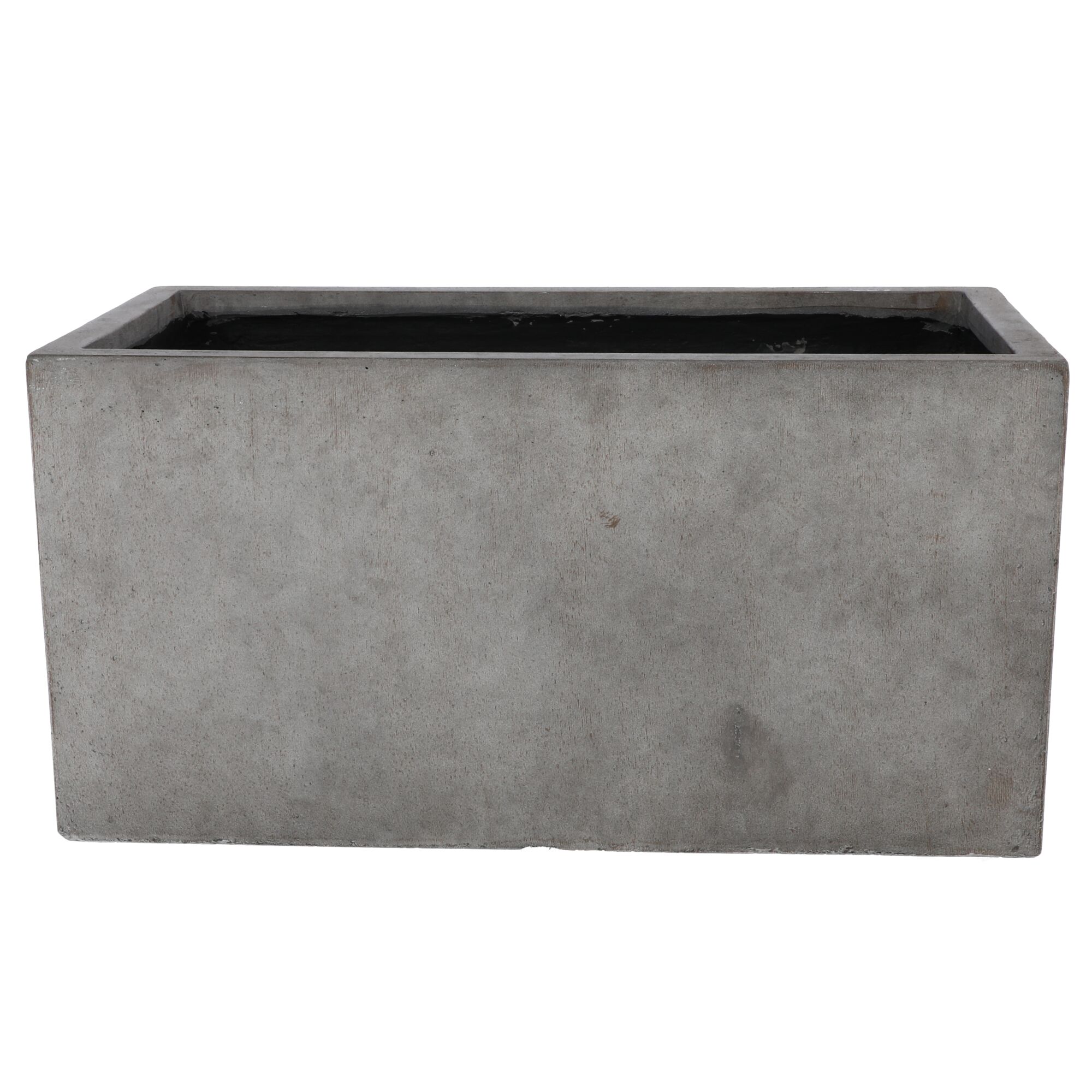 Grauer rechteckiger Blumentopf aus Beton