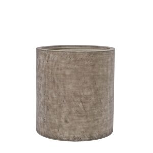 Pflanzgefäß 'Mayon' Polyfibre Steinoptik braun rund zylindrisch Ø 48 x 51 cm
