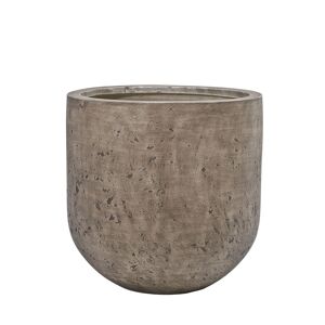 Pflanzgefäß 'Mayon' Polyfibre Steinoptik braun rund Ø 50 x 50 cm