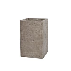 Pflanzgefäß 'Mayon' Polyfibre Steinoptik braun eckig 30 x 30 x 47 cm