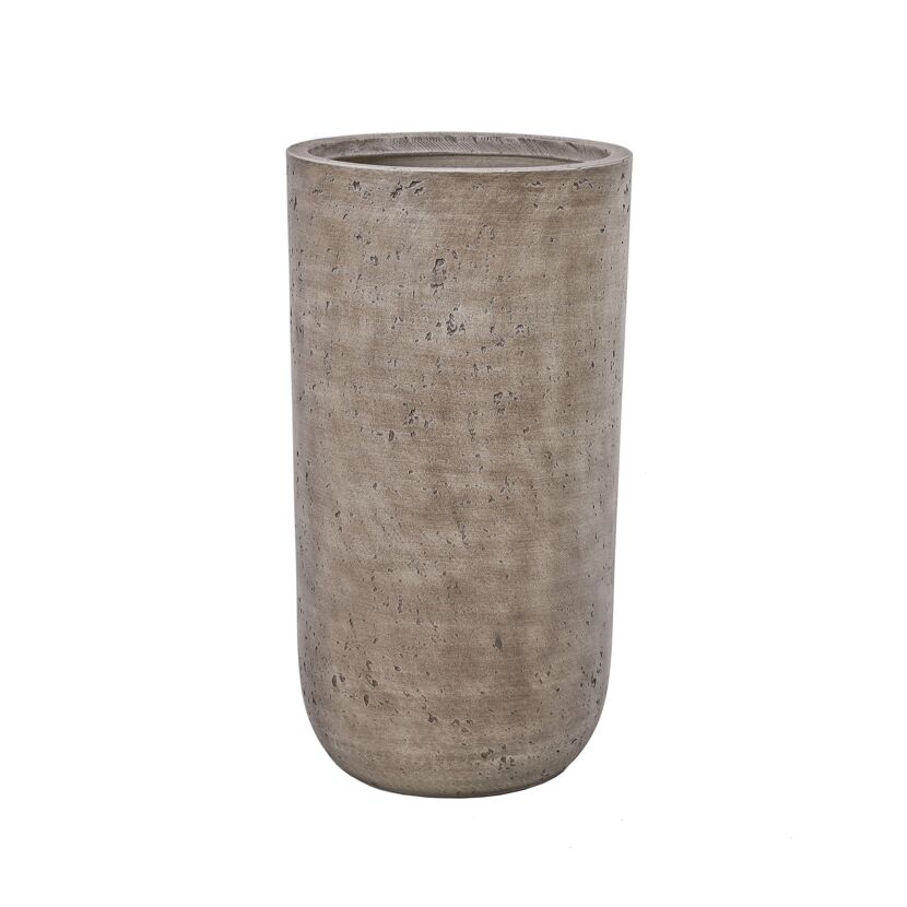 Hohe, runde Pflanzvase aus Beton