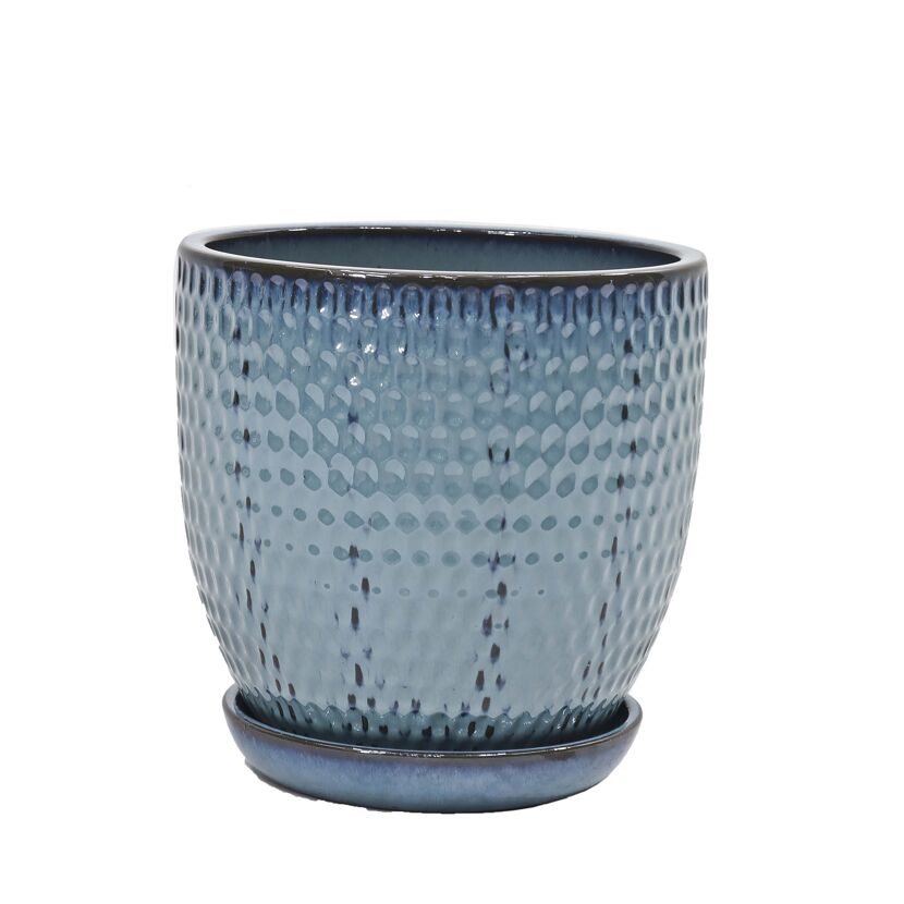 Pflanzgefäß 'Lille' blau Ø 38 x 36 cm