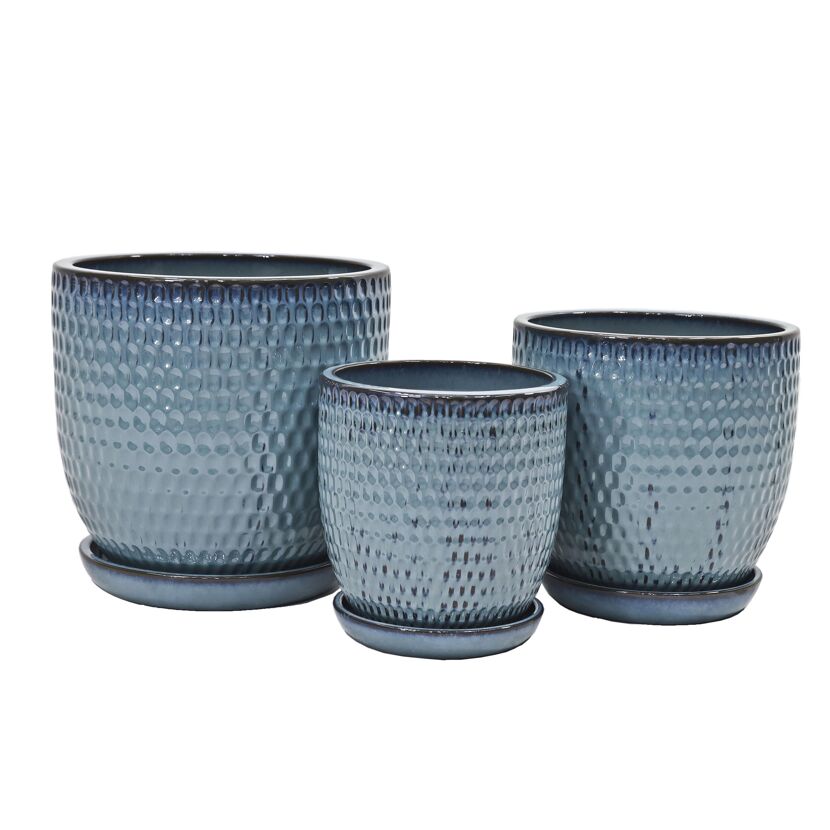 Pflanzgefäß 'Lille' blau Ø 26 x 27 cm