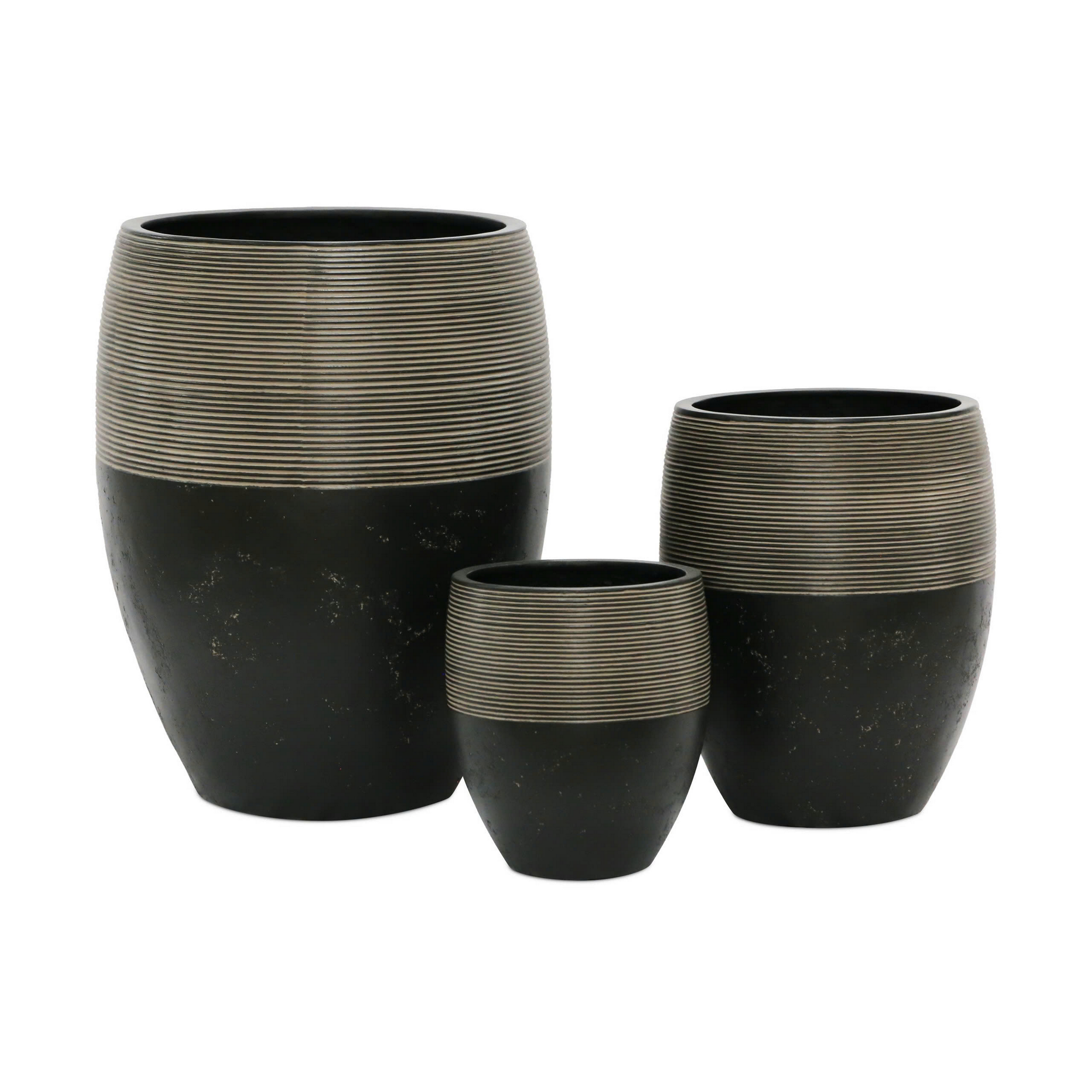 Pflanzgefäß 'Gent' schwarz Ø 25 x 30 cm