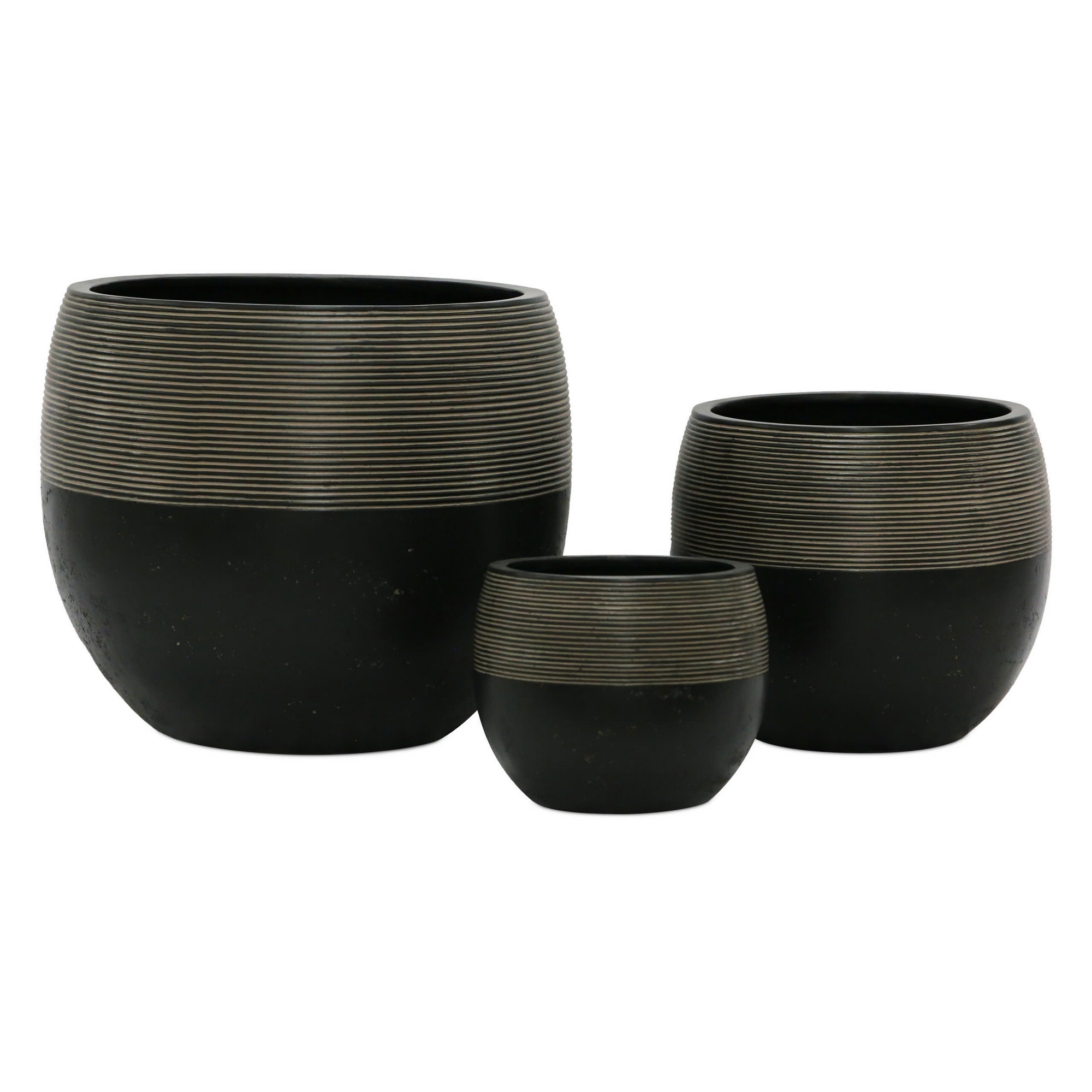 Pflanzgefäß 'Gent' schwarz Ø 26 x 22 cm