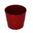 Roter Übertopf mit Tannenbaum-Motiv