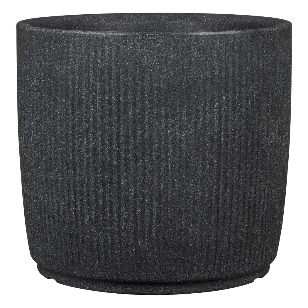 Pflanzgefäß 'Linetto' Stony Black Ø 46,6 x 42,6 cm