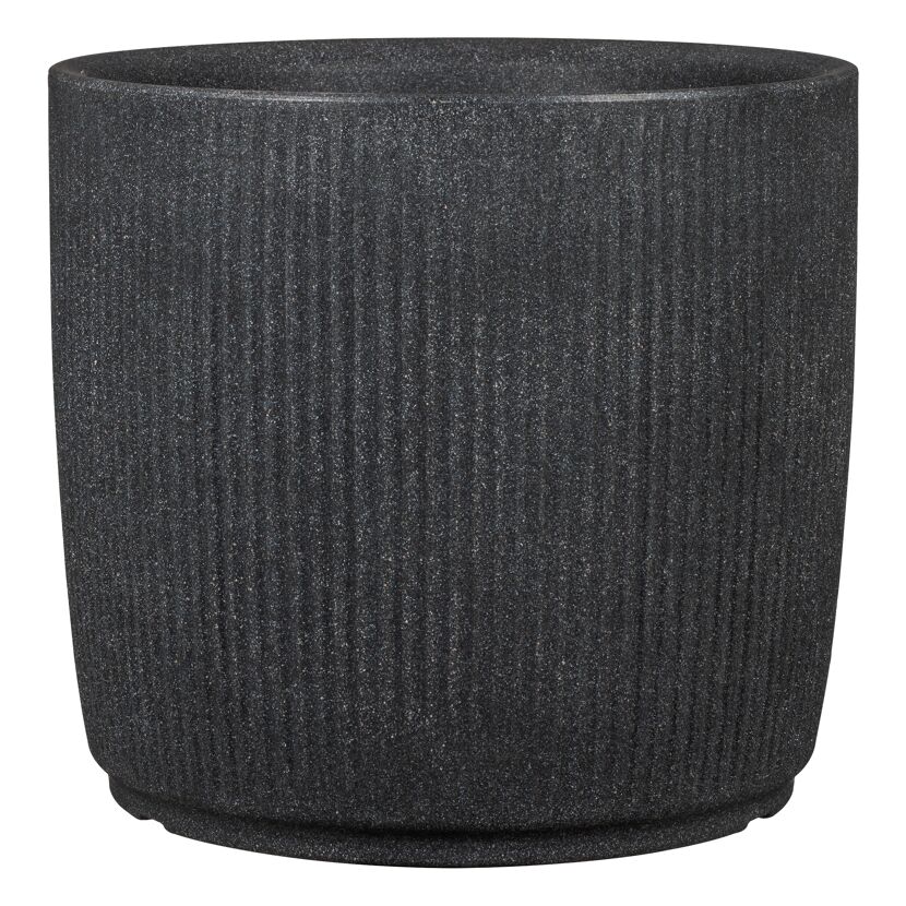Pflanzgefäß 'Linetto' Stony Black Ø 46,6 x 42,6 cm