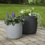 Pflanzgefäß 'Linetto' Stony Black Ø 46,6 x 42,6 cm