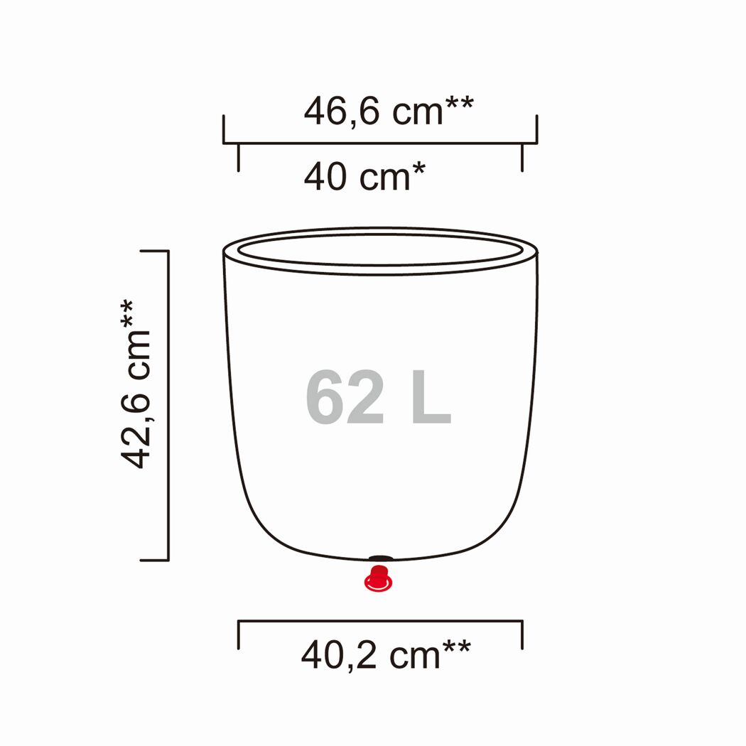 Pflanzgefäß 'Linetto' Stony Black Ø 46,6 x 42,6 cm