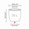 Pflanzgefäß 'Linetto' Stony Black Ø 38,6 x 35,3 cm