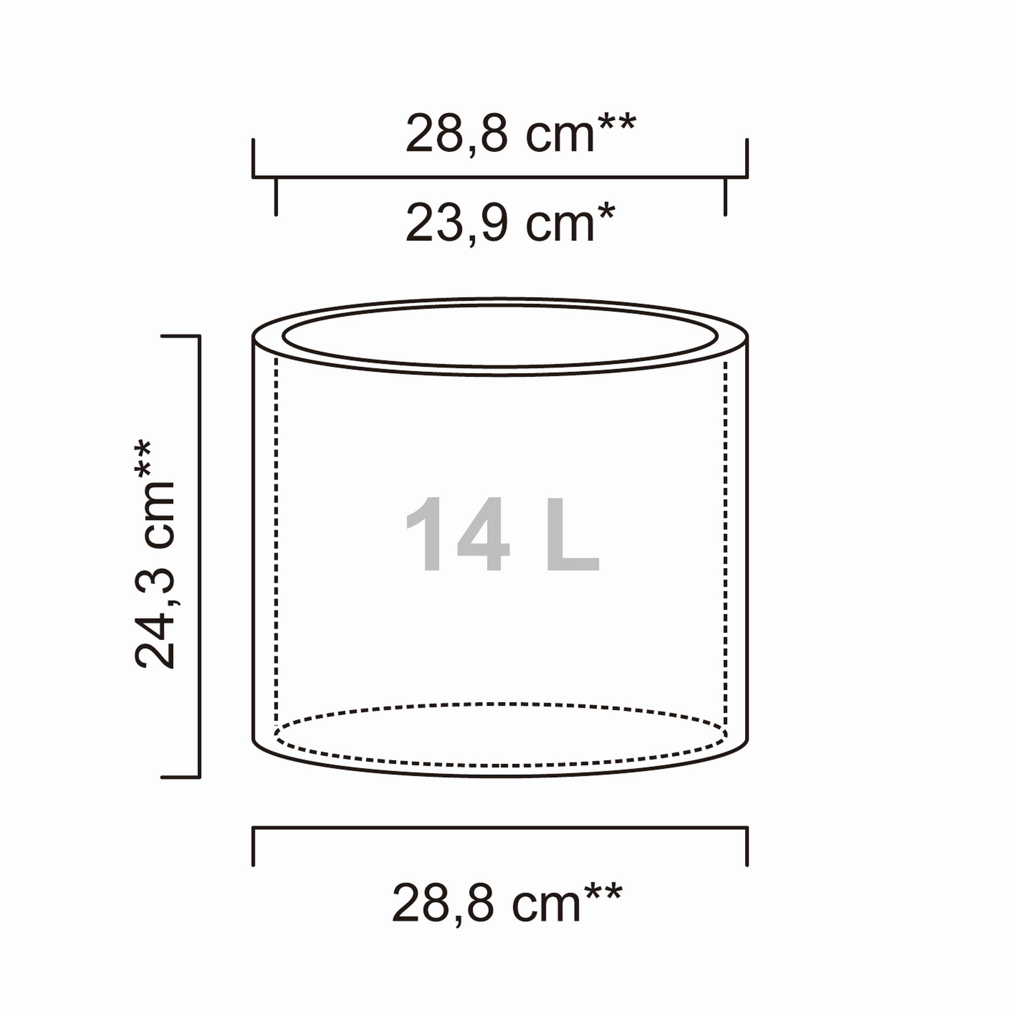 Pflanzgefäß 'Riva' Schwarz Granit Ø 28,8 x 24,3 cm