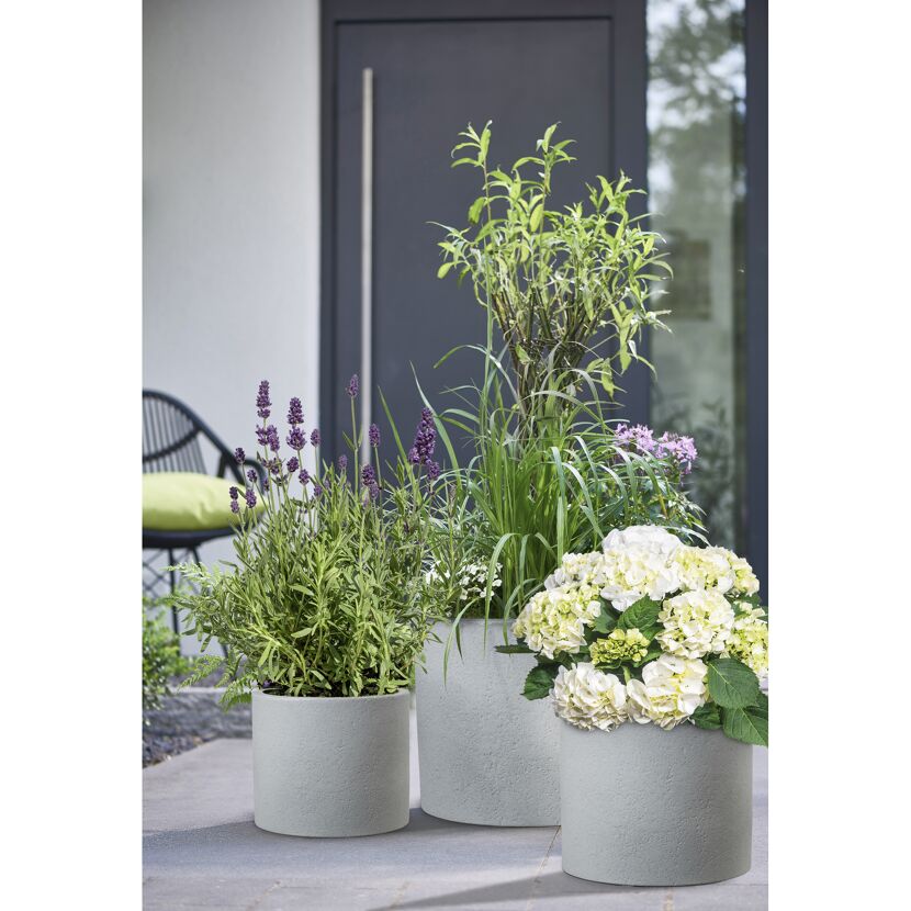 Pflanzgefäß 'Riva' Stony Grey Ø 38,6 x 32 cm