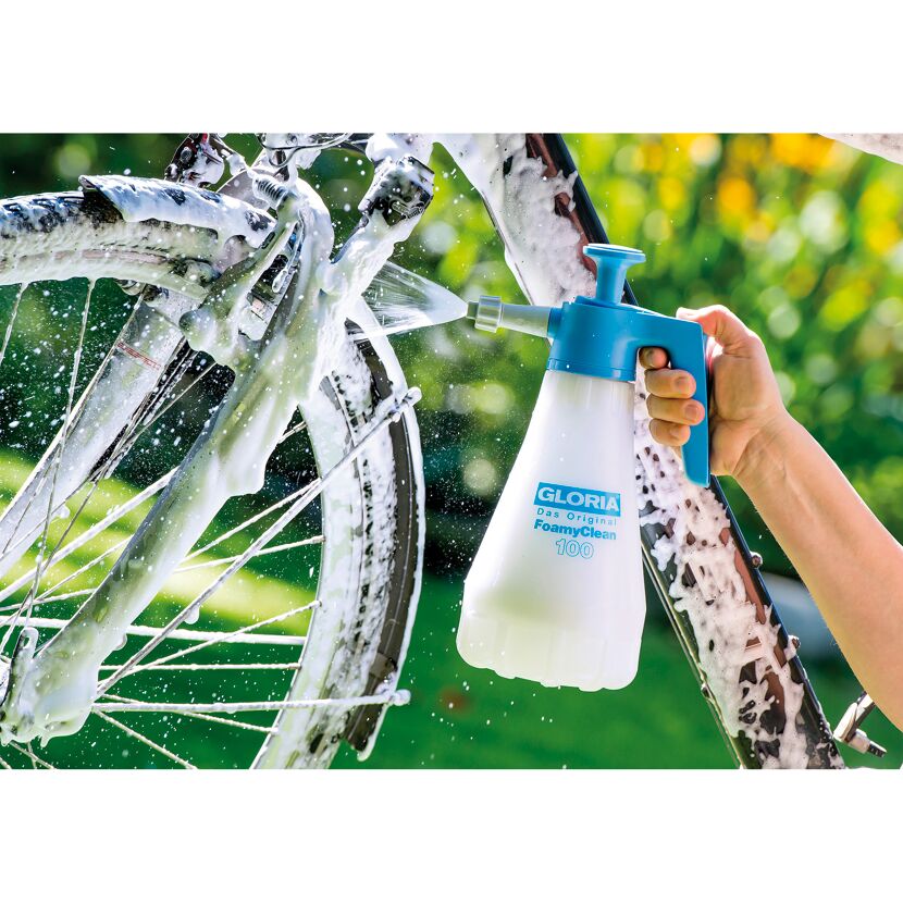 Fahrradreinigung mit Gloria FoamClean 100 Schaumsprüher