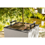 Pflanzgefäß 'CANTO Stone 30 low LED' Kunststoff steingrau 30 x 30 x 30 cm