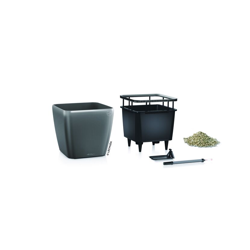 LECHUZA Übertopf Quadro 28cm anthrazit, Einzelteile