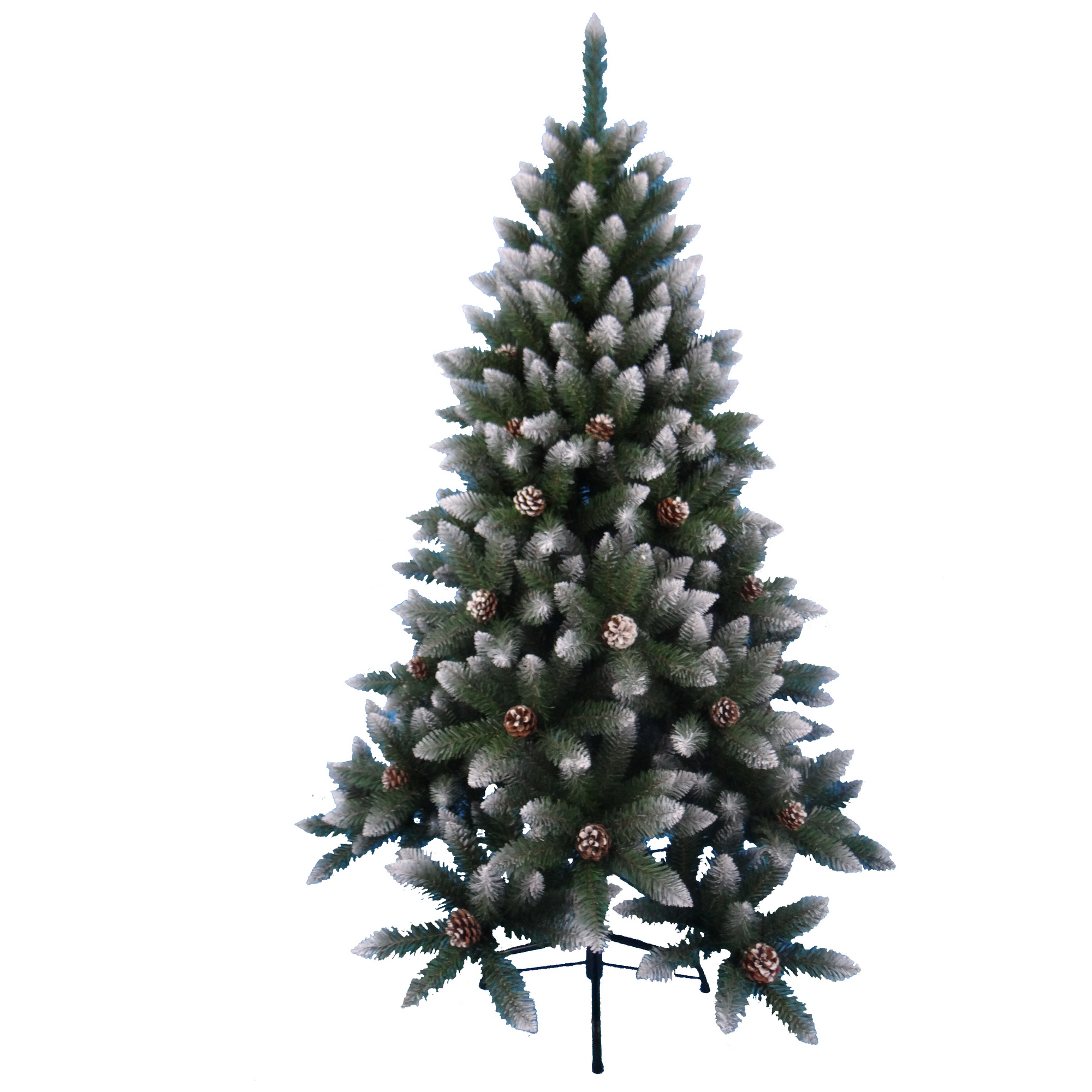 künstlicher Tannenbaum mit Zapfen, gefrostete Spitzen