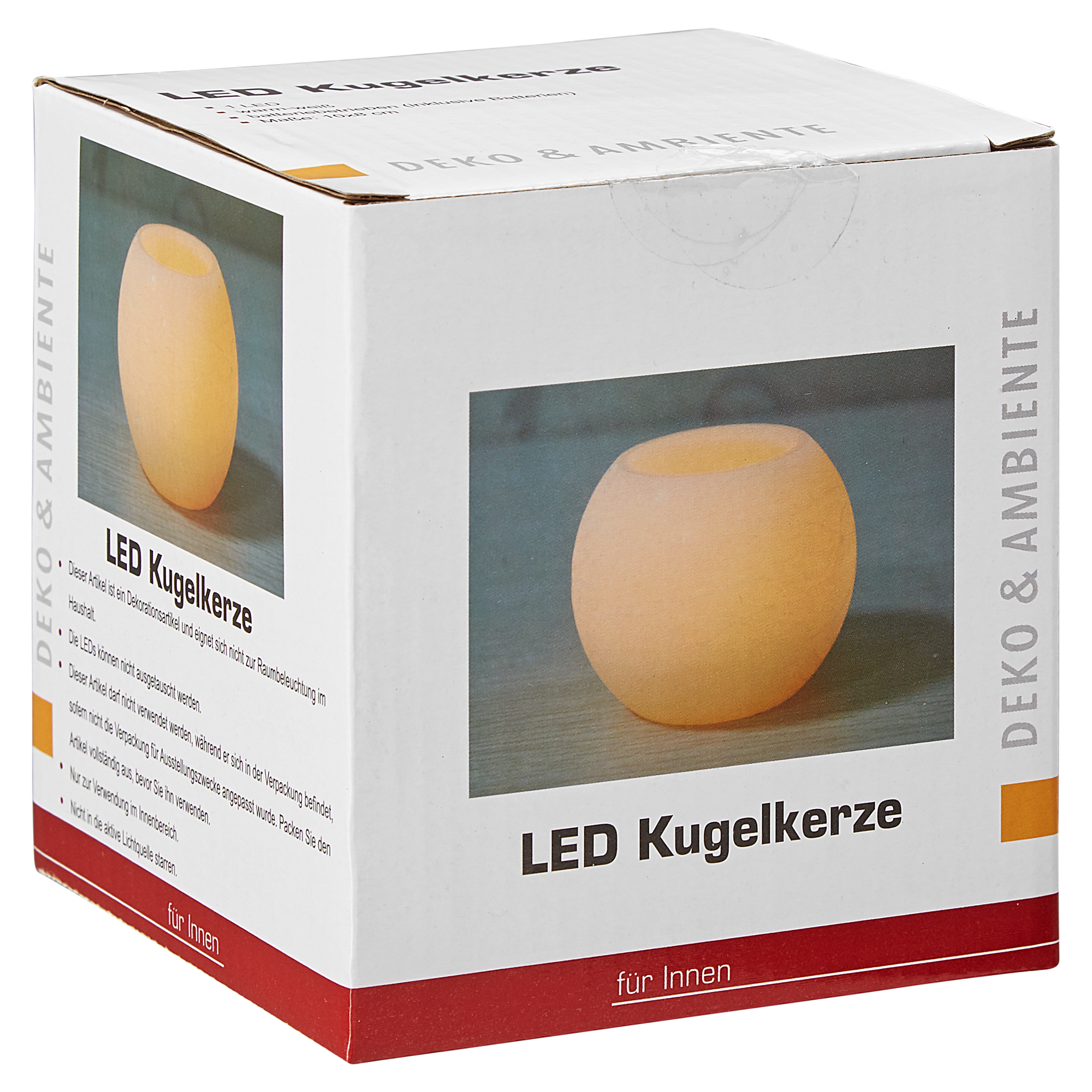LED-Kugelkerze cremefarben Ø 10 x 8 cm + product picture