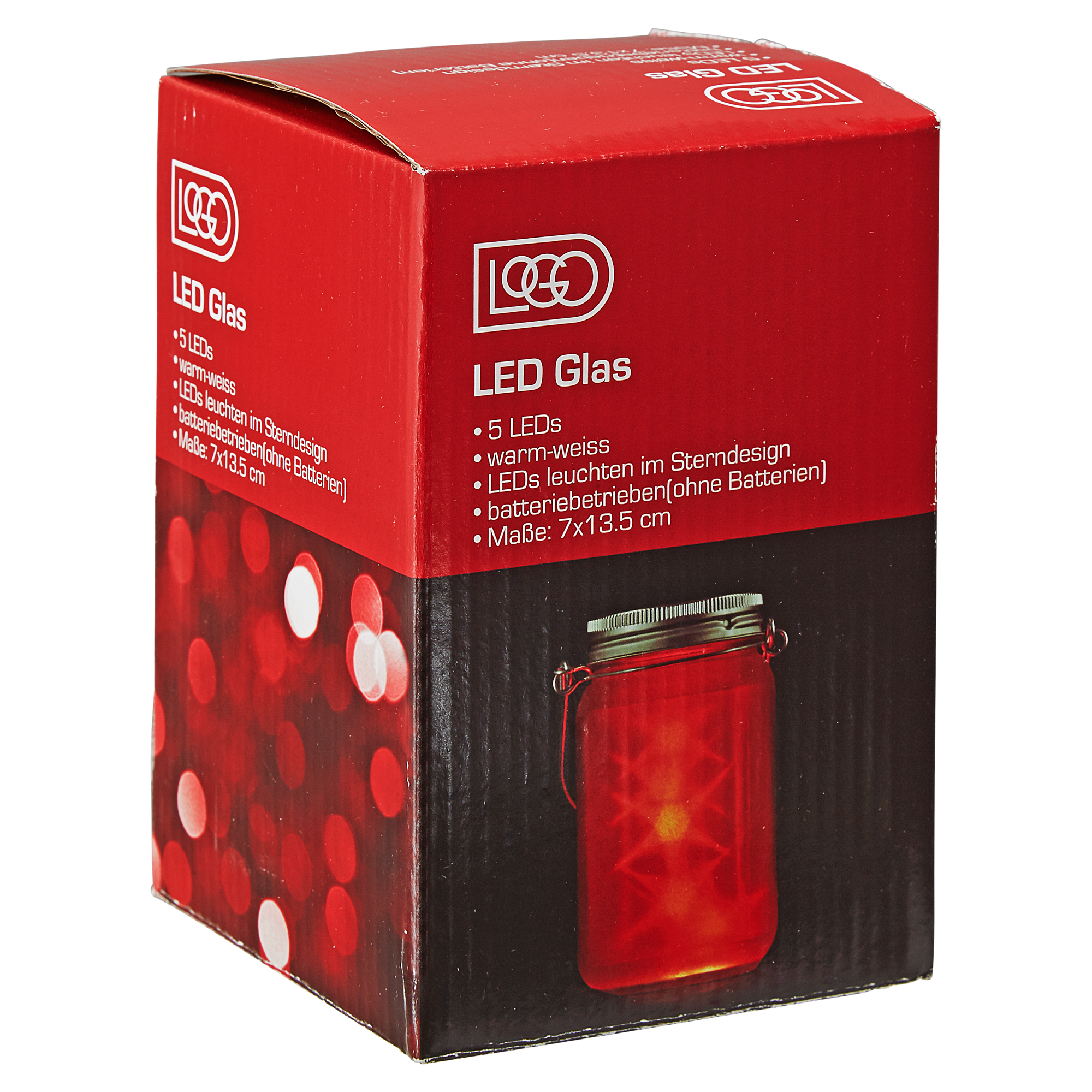 LED-Glas rot Ø 7 x 13,5 cm + product picture