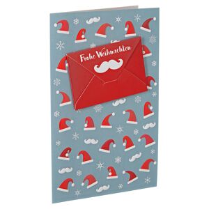 Weihnachtskarte 'Weihnachtsmützen' geprägt mit Umschlag