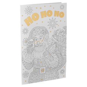 Weihnachtskarte 'Weihnachtsmann zum Ausmalen' weiß mit Umschlag