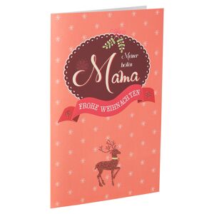 Weihnachtskarte 'Mama' rosa mit Umschlag