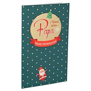 Weihnachtskarte 'Papa' grün mit Umschlag