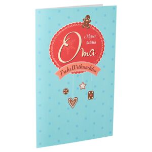 Weihnachtskarte 'Oma' blau mit Umschlag