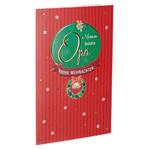 Weihnachtskarte 'Opa' rot mit Umschlag