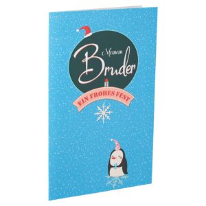 Weihnachtskarte 'Bruder' blau mit Umschlag